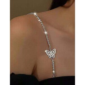 2-Piece Crystal Butterfly Bra Shoulder Straps Sparkling Adjustable Straps